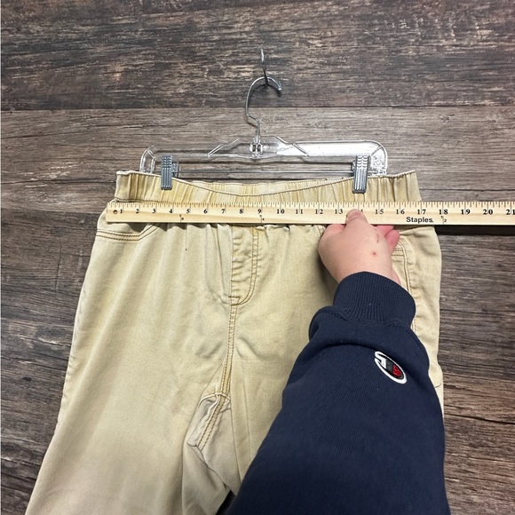 Essentials Tan Trousers Relaxed Fit Elastic Waist Petite 14/16 - Picture 4 of 6